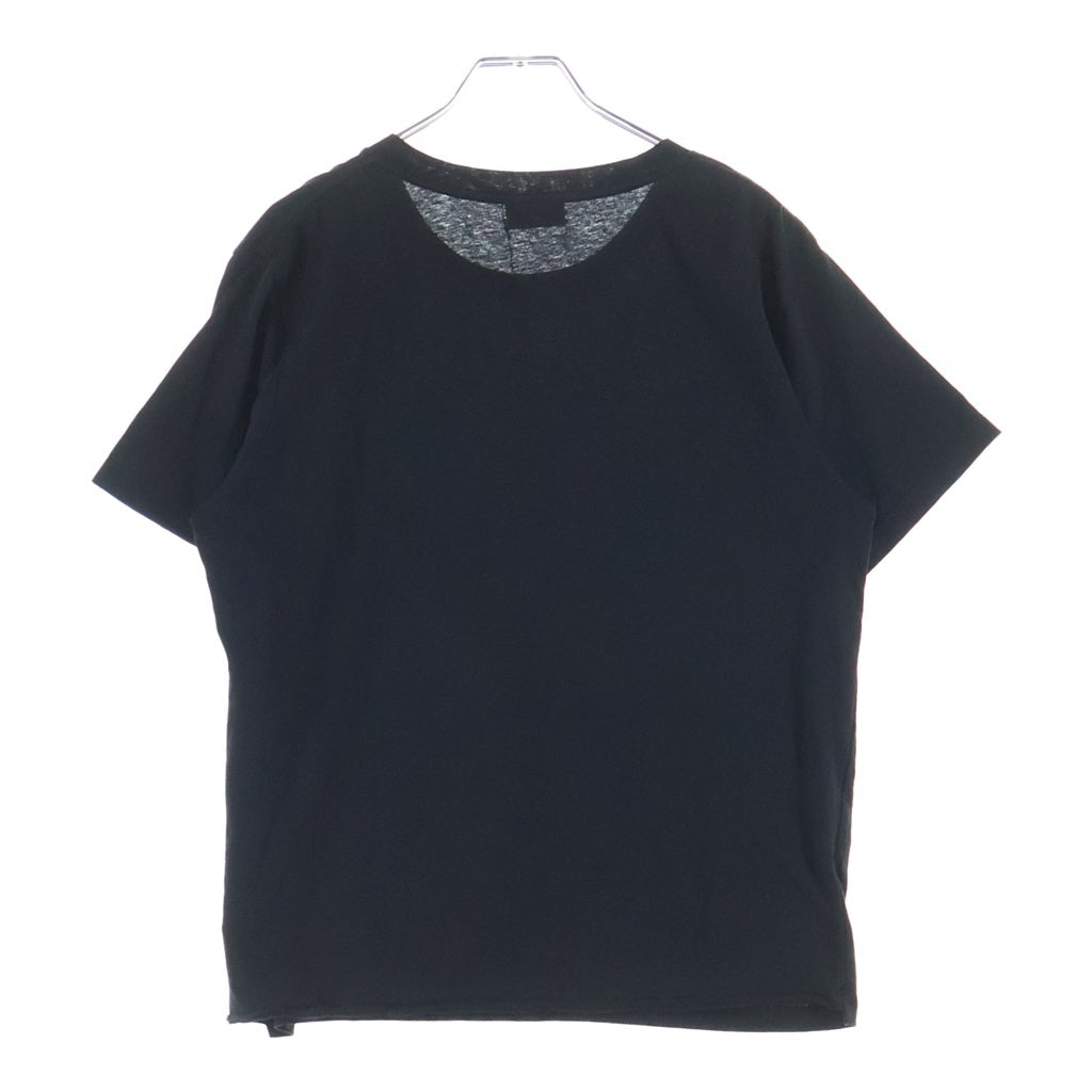 SAINT LAURENT PARIS(サンローランパリ) サイドショルダーロゴ刺繍 クルーネック半袖カットソーTシャツ ブラック レディース 528552 YB2WS