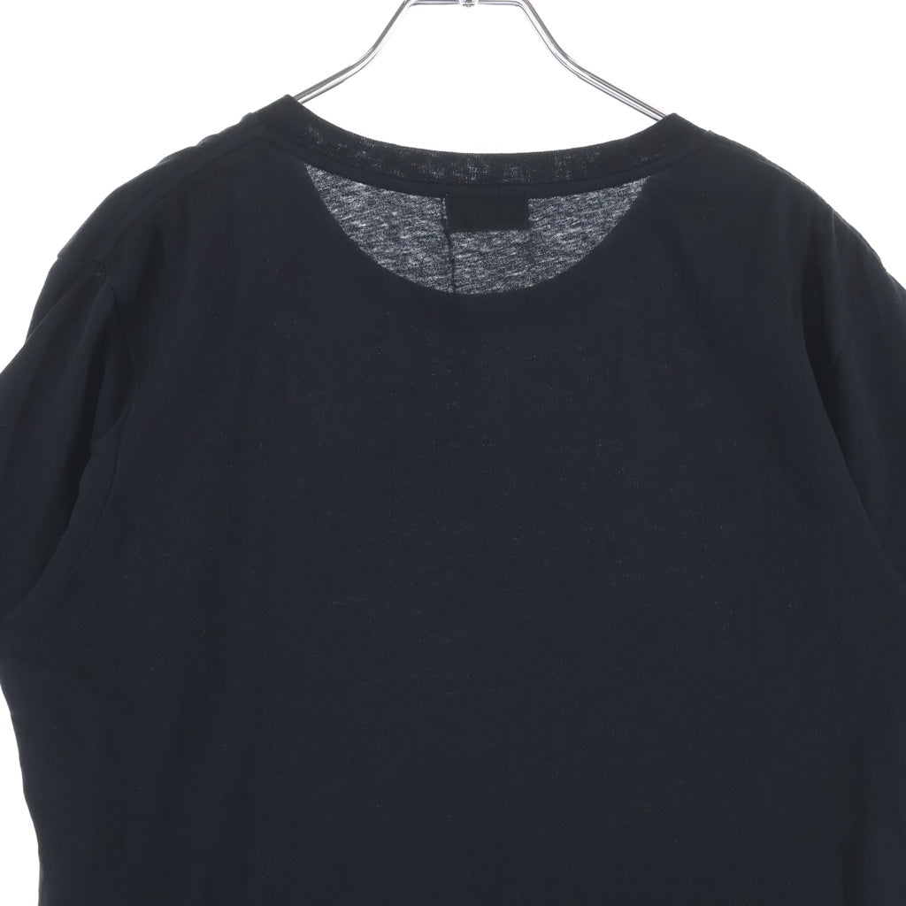 SAINT LAURENT PARIS(サンローランパリ) サイドショルダーロゴ刺繍 クルーネック半袖カットソーTシャツ ブラック レディース 528552 YB2WS