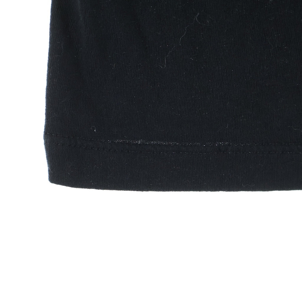 SAINT LAURENT PARIS(サンローランパリ) サイドショルダーロゴ刺繍 クルーネック半袖カットソーTシャツ ブラック レディース 528552 YB2WS
