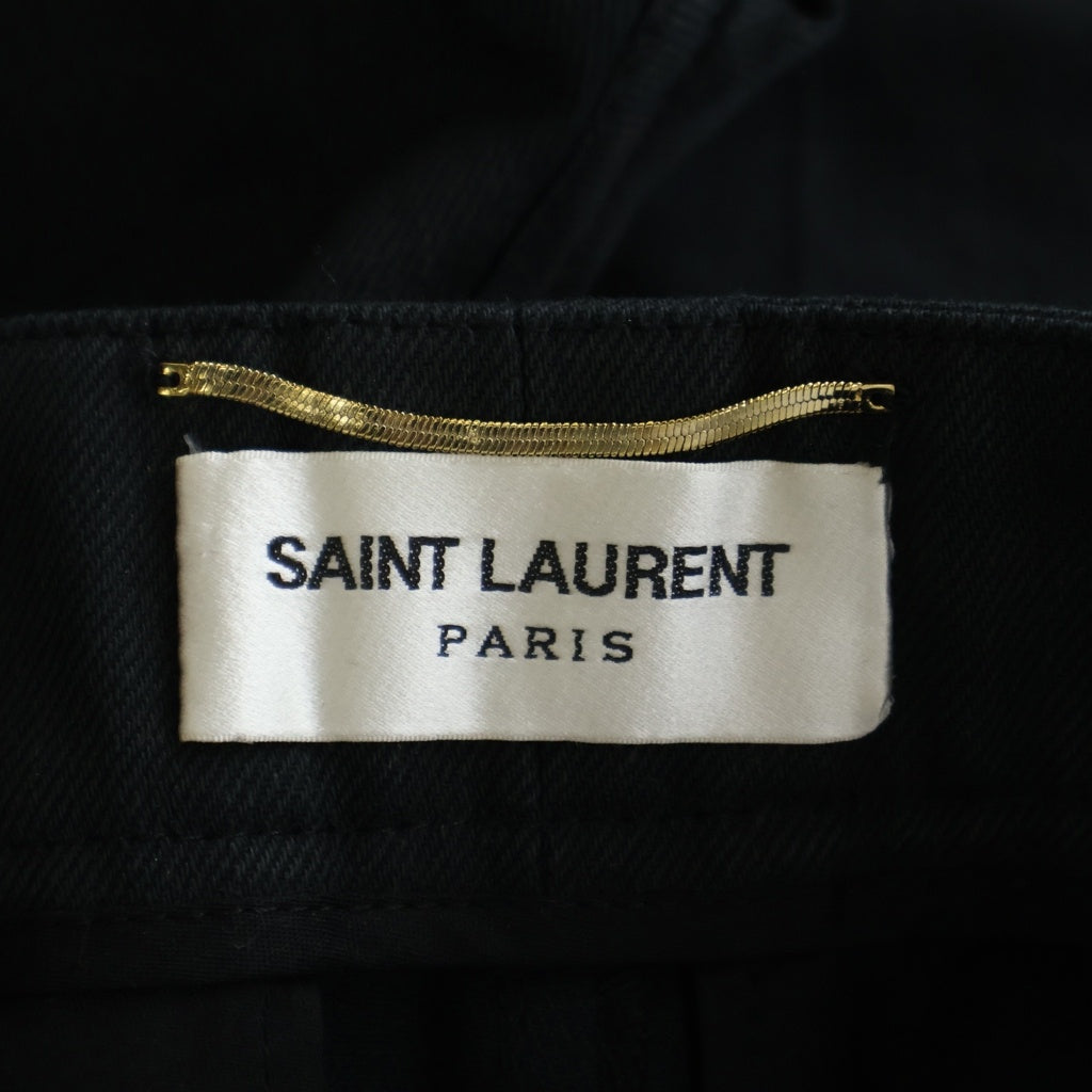 SAINT LAURENT PARIS(サンローランパリ) HIGH WAISTED DENIM PANTS ハイウエスト センタープレスデニムパンツ ブラック レディース 697253 Y7E32