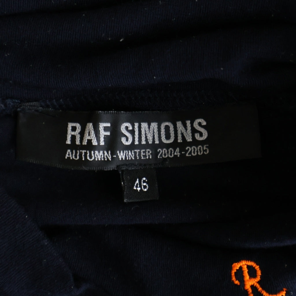 RAF SIMONS(ラフシモンズ) 04-05AW ネックR刺繍 タートルネック長袖Tシャツカットソー ブラック