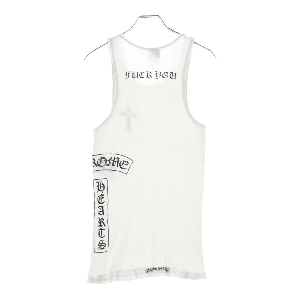 CHROME HEARTS(クロムハーツ) OLD T-BAR LOGO BACK FACKYOU PRONT TANK TOP オールド ティーバーロゴ バックファックユープリント タンクトップ ホワイト
