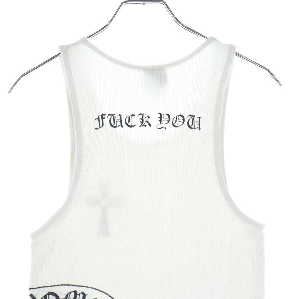 CHROME HEARTS(クロムハーツ) OLD T-BAR LOGO BACK FACKYOU PRONT TANK TOP オールド ティーバーロゴ バックファックユープリント タンクトップ ホワイト