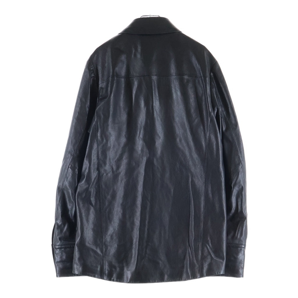 entire studios(エンタイア スタジオ) 25SS Legacy Leather Shirt レザーシャツ 比翼仕立てレザーシャツ ブラック ESU-S25-13008BL