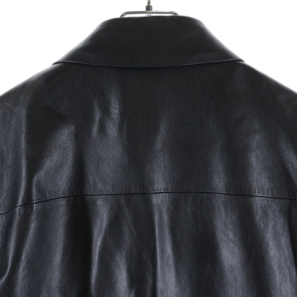 entire studios(エンタイア スタジオ) 25SS Legacy Leather Shirt レザーシャツ 比翼仕立てレザーシャツ ブラック ESU-S25-13008BL