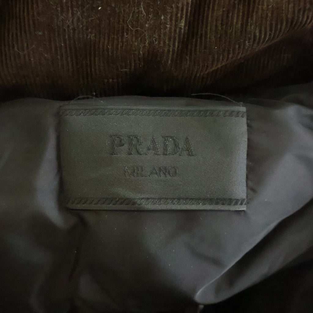 PRADA(プラダ) 25AW 2WAY ミディアムウェイト コーデュロイダウンジャケット ブラウン SGC946 S000 1JHC