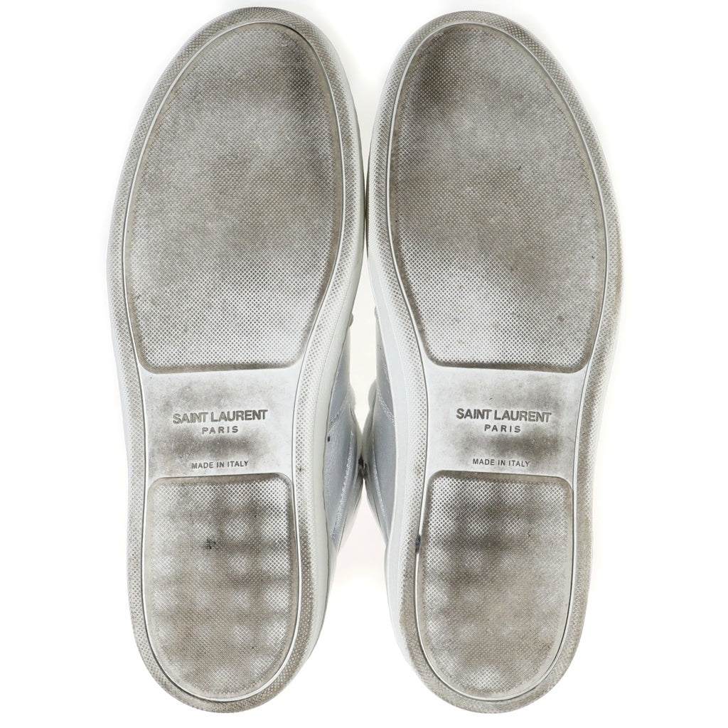 SAINT LAURENT PARIS(サンローランパリ) SL-10H レザーハイカットスニーカー シルバー 418026