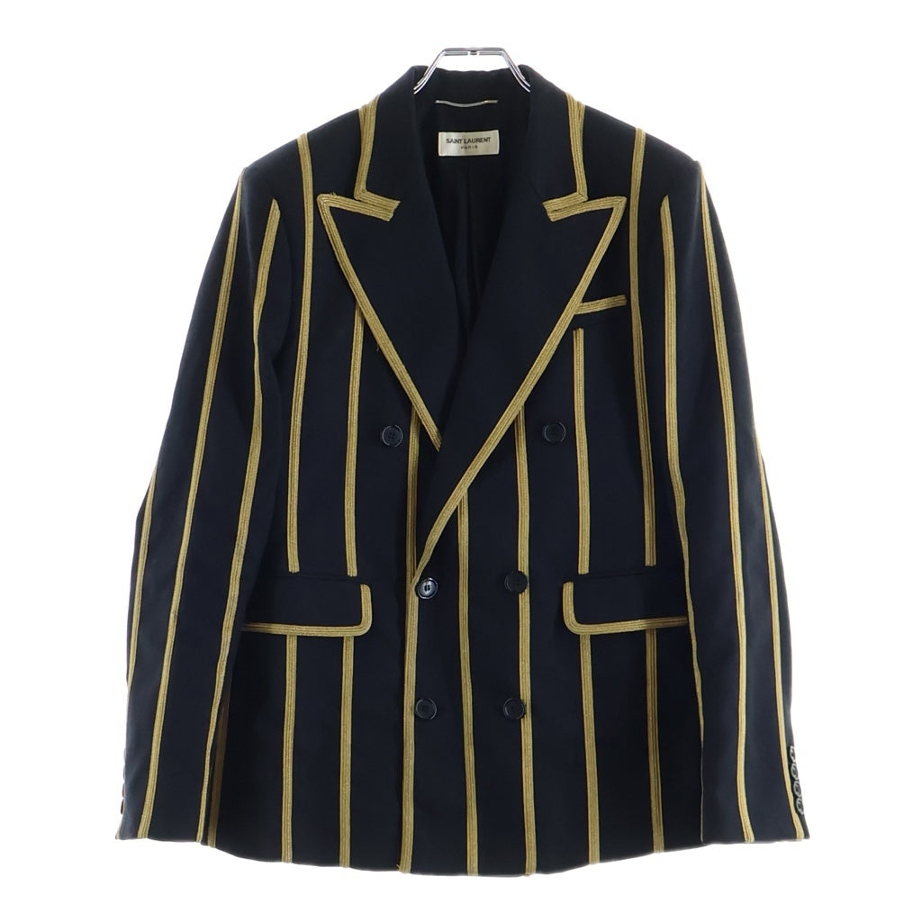 SAINT LAURENT PARIS(サンローランパリ) WOOL TAILORED JACKET ウール テーラードジャケット ブラック/イエロー 559495 Y221W