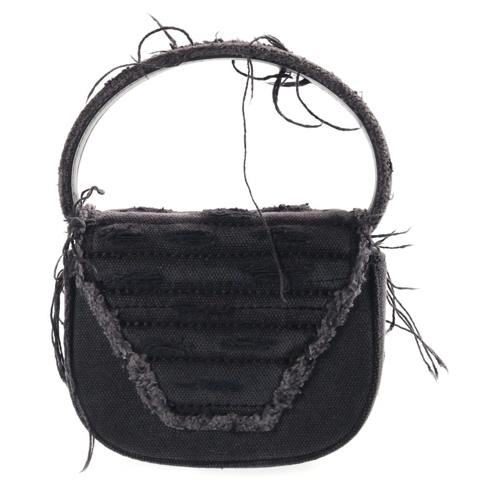 DIESEL(ディーゼル) 1DR XS-ICONIC MINI BAG IN CANVAS AND LEATHER ワンディーアール アイコニック ミニ バッグ イン キャンバス アンド レザー ハンドバッグ ブラック X08709P6319 レディース