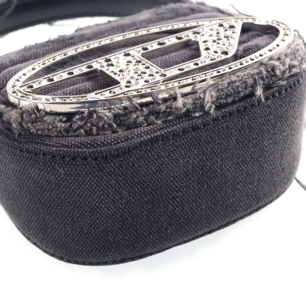 DIESEL(ディーゼル) 1DR XS-ICONIC MINI BAG IN CANVAS AND LEATHER ワンディーアール アイコニック ミニ バッグ イン キャンバス アンド レザー ハンドバッグ ブラック X08709P6319 レディース