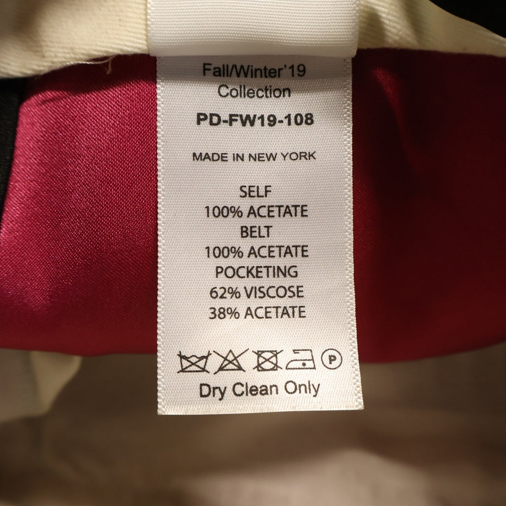 Peter Do(ピーター ドゥ) 19AW 2タック入りスラックスパンツ ベルト付きテーパードパンツ ブラック/ピンク PD-FW19-108