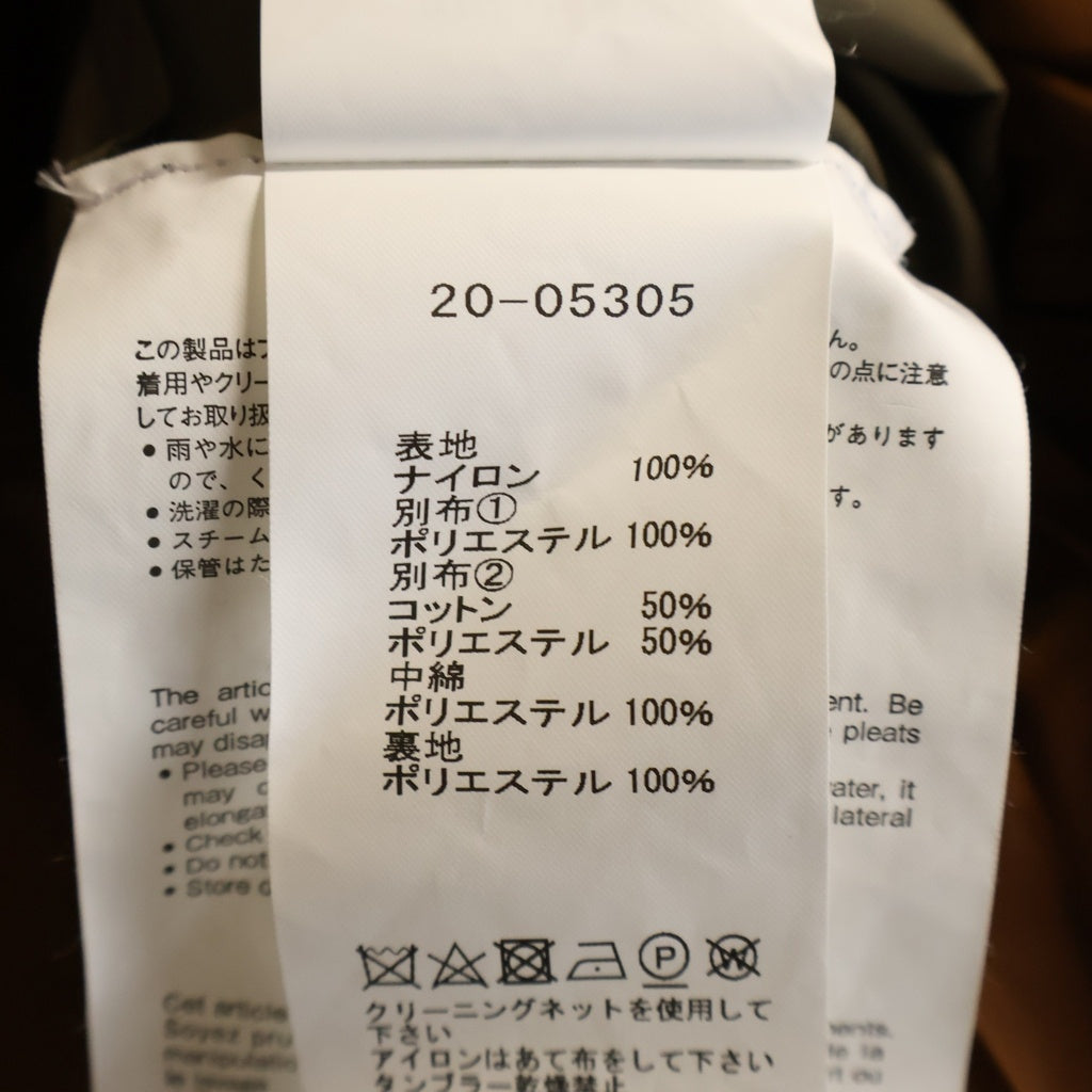 Sacai(サカイ) 20AW MA-1ドッキング プリーツ ナイロンコート ロングコート ブラウン 20-05305 レディース