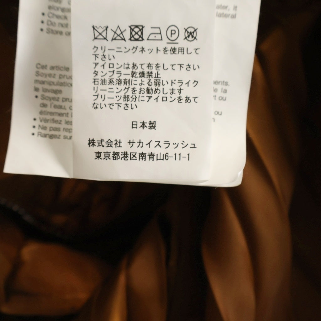 Sacai(サカイ) 20AW MA-1ドッキング プリーツ ナイロンコート ロングコート ブラウン 20-05305 レディース