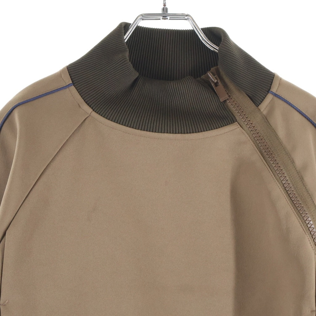 Sacai(サカイ) 22AW Technical Jersey Pullover ロゴジップ テクニカルジャージー スウェット ブラウン 22-06184 レディース