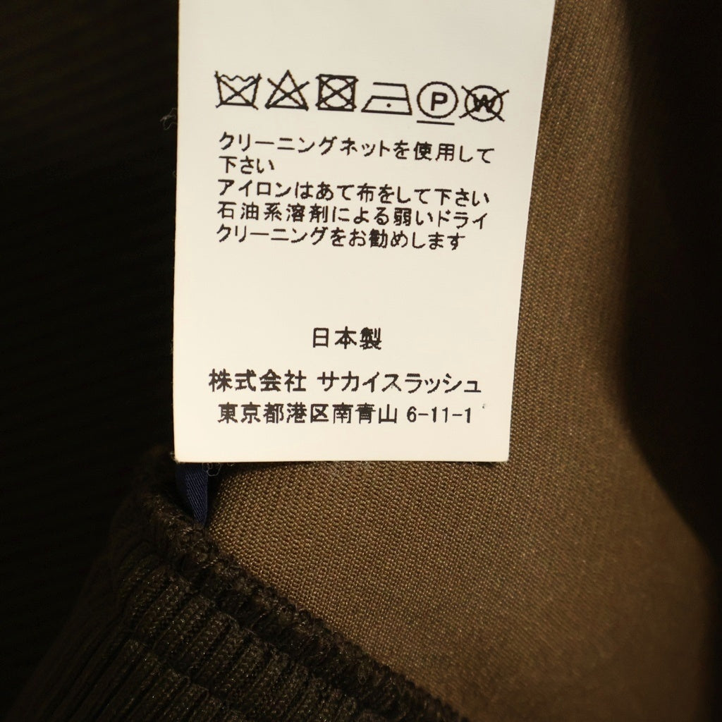 Sacai(サカイ) 22AW Technical Jersey Pullover ロゴジップ テクニカルジャージー スウェット ブラウン 22-06184 レディース