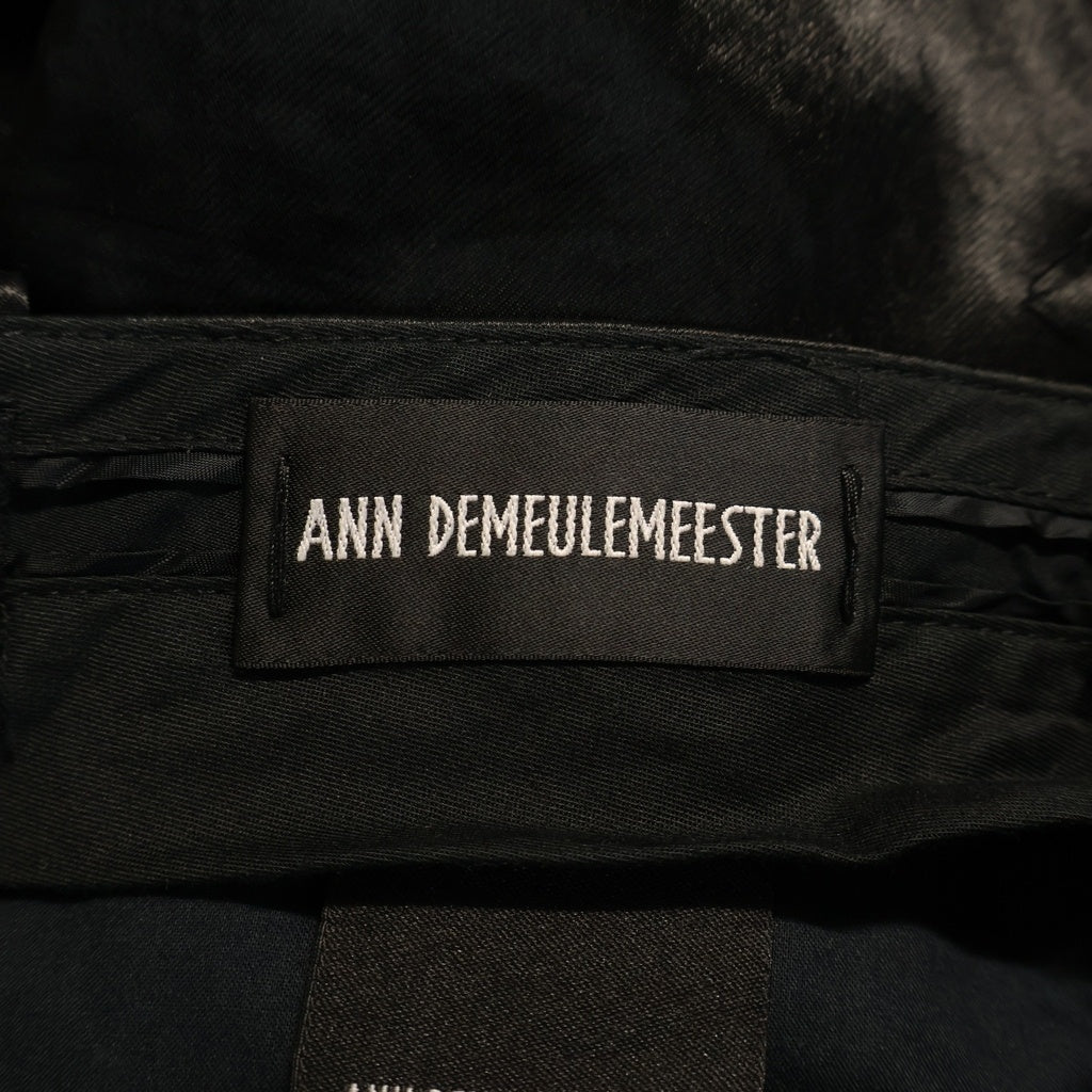 ANN DEMEULEMEESTER(アンドゥムルメステール) 22SS ボンテージワイドパンツ スラックスパンツ ブラック 2201-W-TR03-166-099