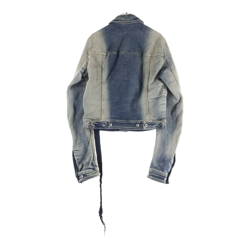 Rick Owens DRKSHDW(リックオウエンス ダークシャドウ) 23SS クロップドデニムジャケット トラッカージャケット ブルー/グレー DU01C6759-SDMPDE