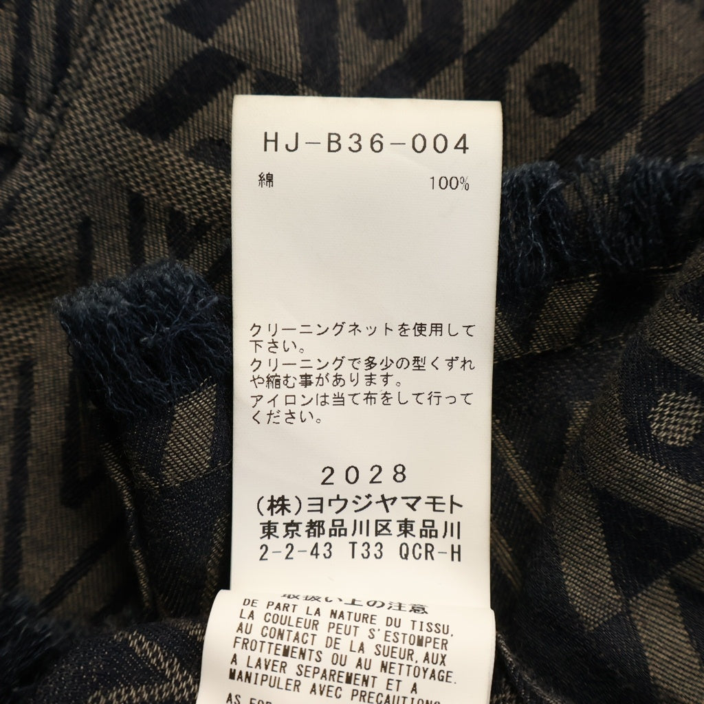 Yohji Yamamoto POUR HOMME(ヨウジヤマモト プールオム) 23AW Open Collar Pattern Shirt オープンカラー パターンシャツ 長袖シャツ グレー HJ-B36-004