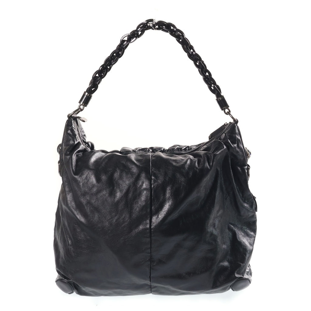 GUCCI(グッチ) PLASTIC CHAIN SHOULDER BAG レザーショルダーバック ハンドバッグ ブラック 228559 レディース