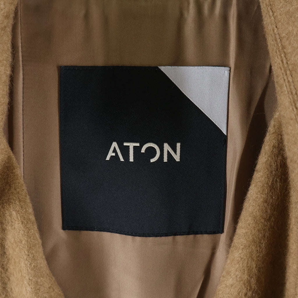 ATON(エイトン) CAMEL MOLESKIN BALMACAAN COAT ATON モールスキン バルマカーンコート ブラウン