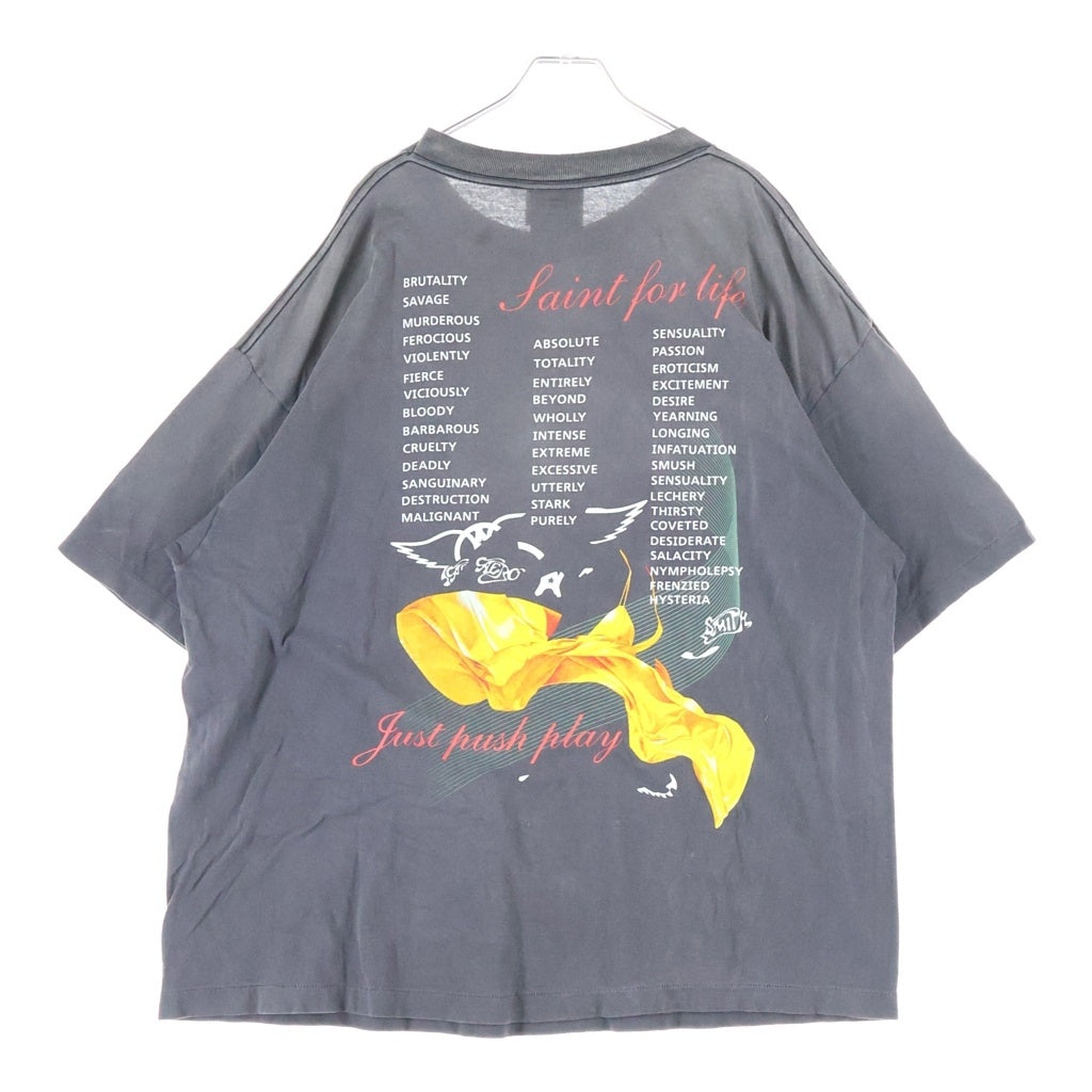 SAINT MICHAEL(セントマイケル) 26SS AEROSMITH AS_SS T-SHIRT エアロスミス エーエス ヴィンテージ加工クルーネック半袖Tシャツカットソー グレー SM-MK8-0000-C25