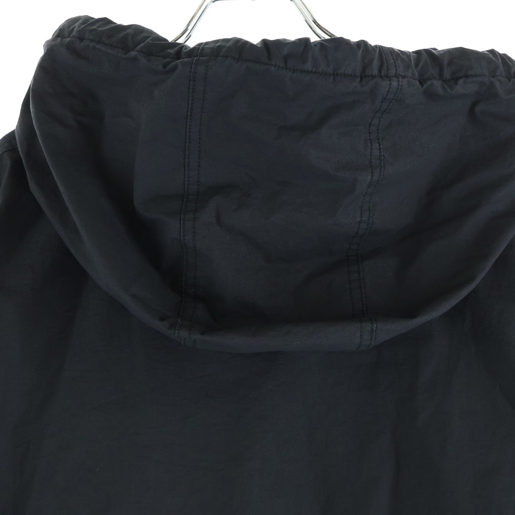 COMOLI(コモリ) 24AW コットンナイロン ジップアップフーディー ブラック C03-01017