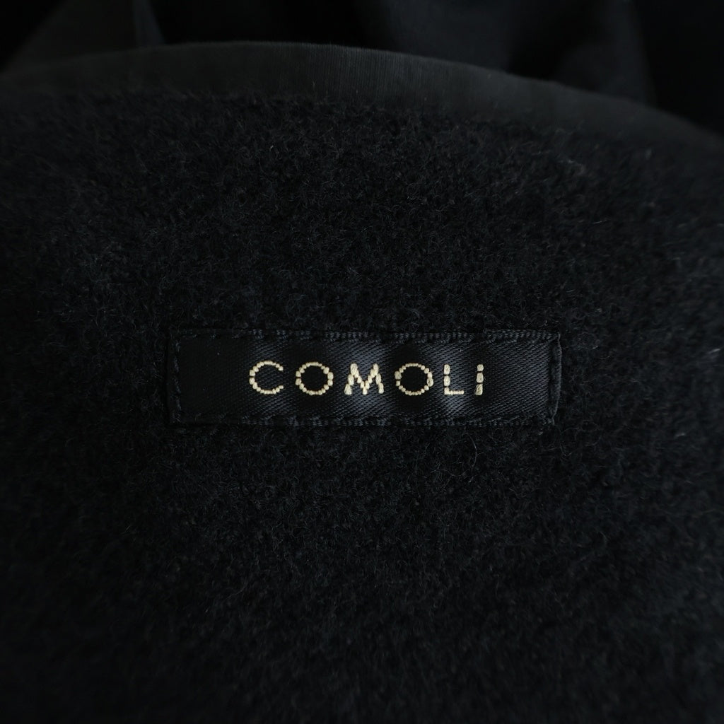 COMOLI(コモリ) 24AW コットンナイロン ジップアップフーディー ブラック C03-01017