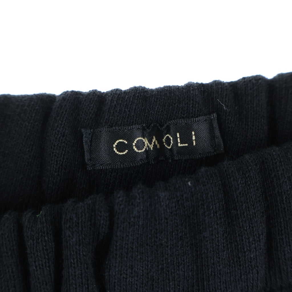 COMOLI(コモリ) 24AW コットン裏毛 リブスウェットパンツブラック A03-05004