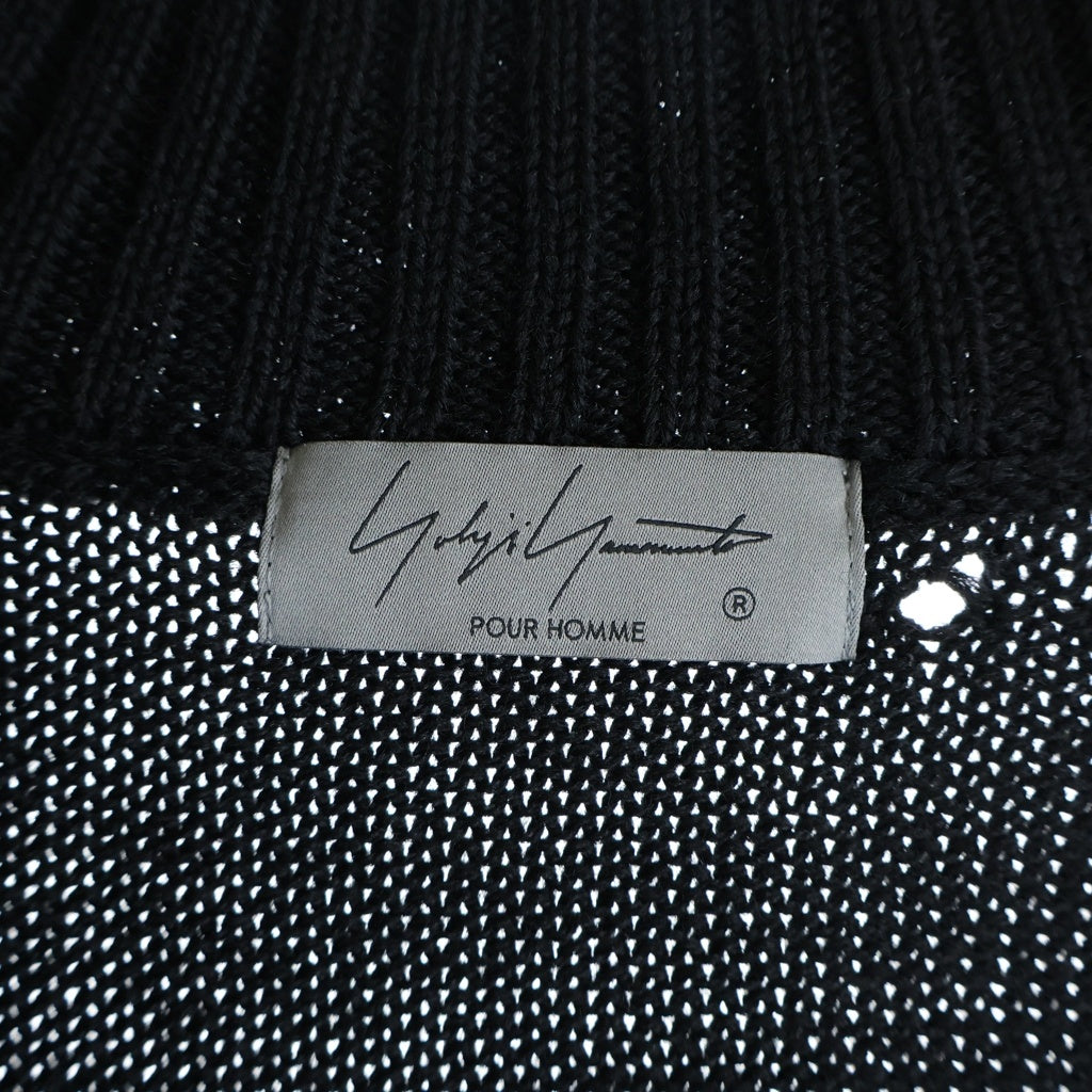 Yohji Yamamoto POUR HOMME(ヨウジヤマモト プールオム) 26AW 5G 3PLY SINGLE JERSEY HIGH NECK ZIP CARDIGAN シングルジャージー ハイネック ジップ カーディガン ブラック HW-K85-196