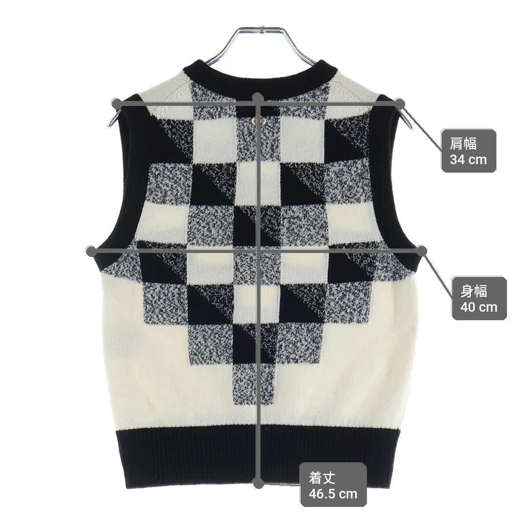 CHANEL(シャネル) ココボタン カシミヤ ニットベスト ブラック/ホワイト P73215K10523 レディース