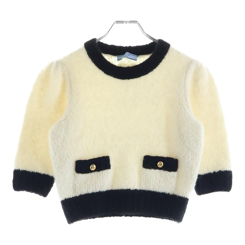 PRADA(プラダ) ウール長袖ニットセーター ブラック/ホワイト P24A3P S232 13EK レディース