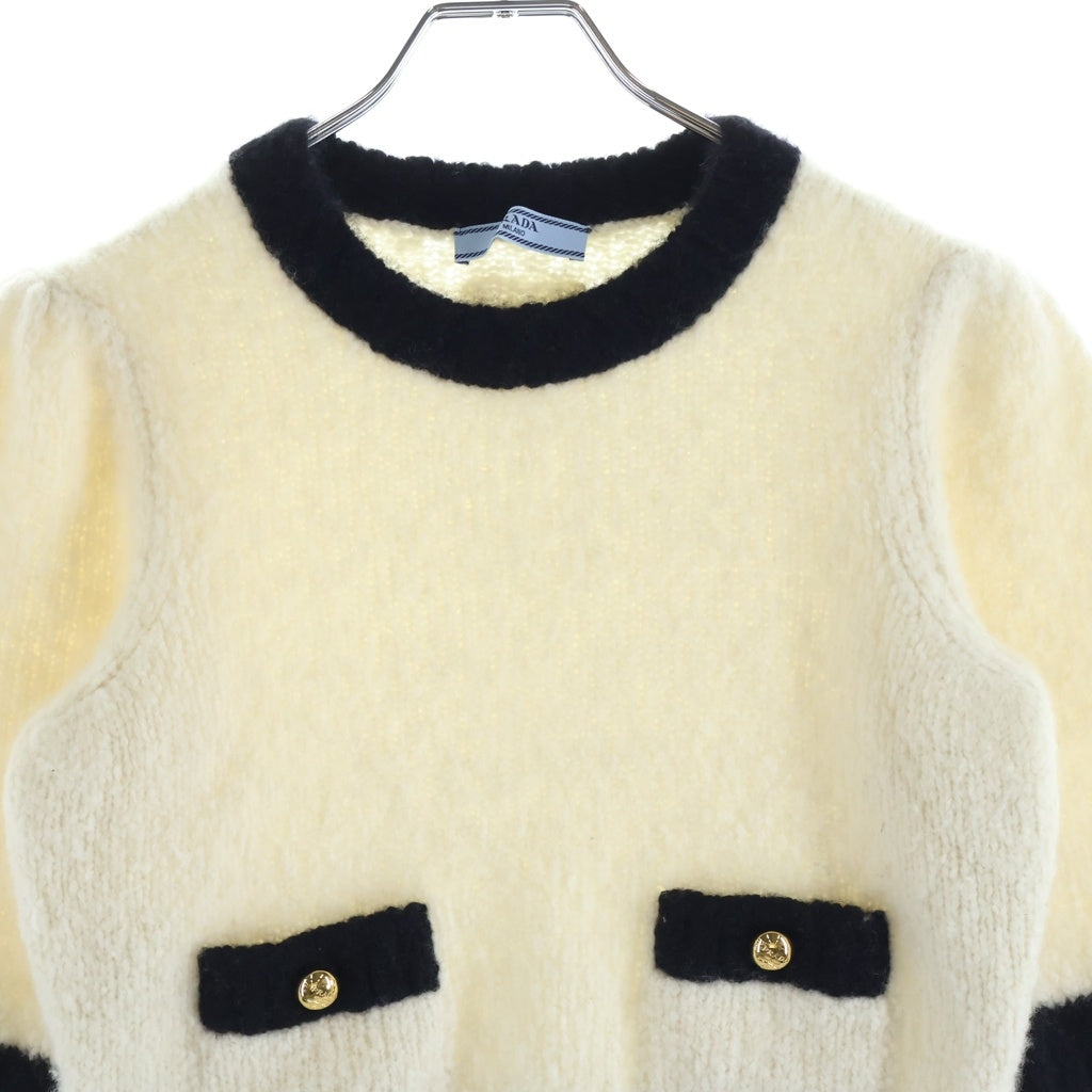 PRADA(プラダ) ウール長袖ニットセーター ブラック/ホワイト P24A3P S232 13EK レディース