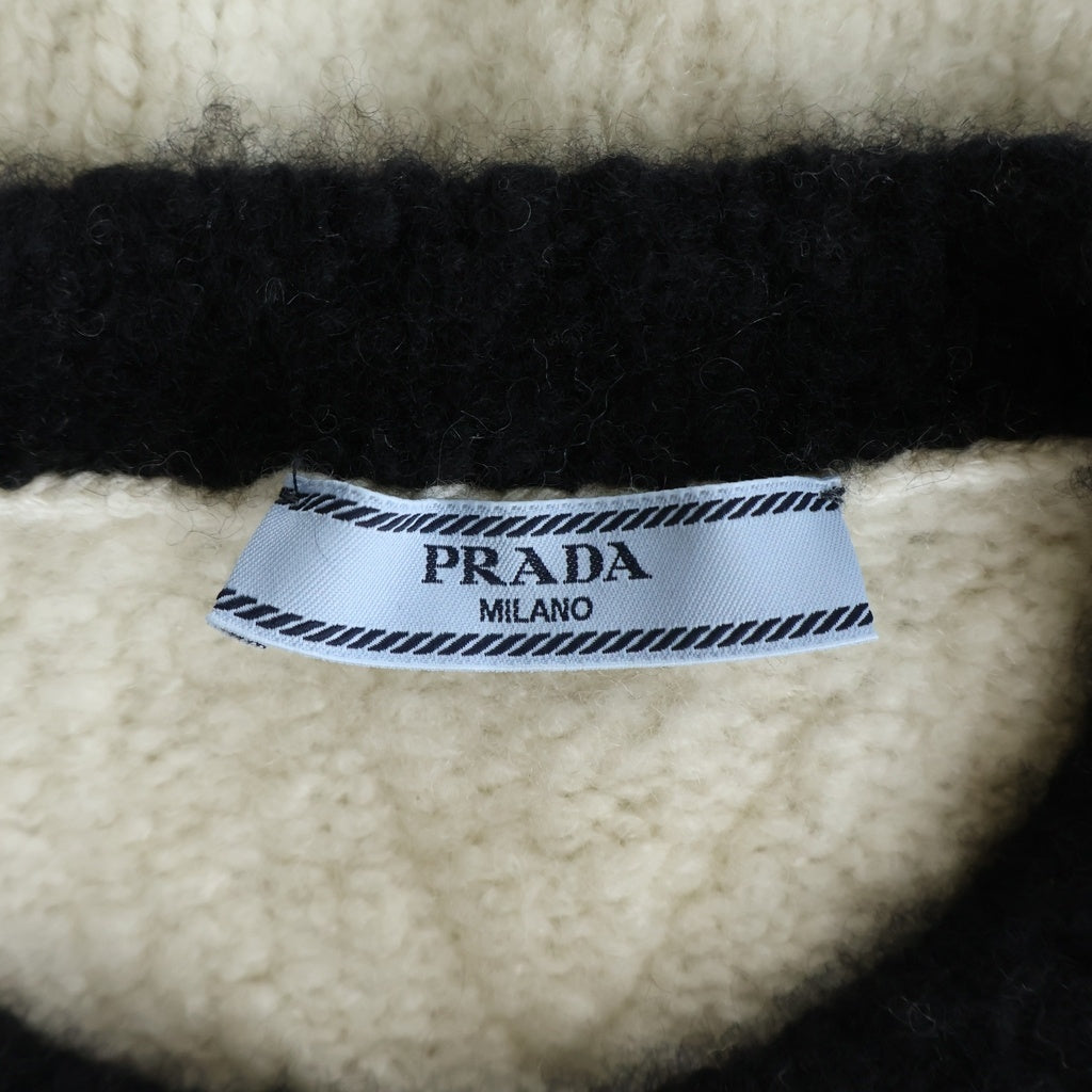 PRADA(プラダ) ウール長袖ニットセーター ブラック/ホワイト P24A3P S232 13EK レディース