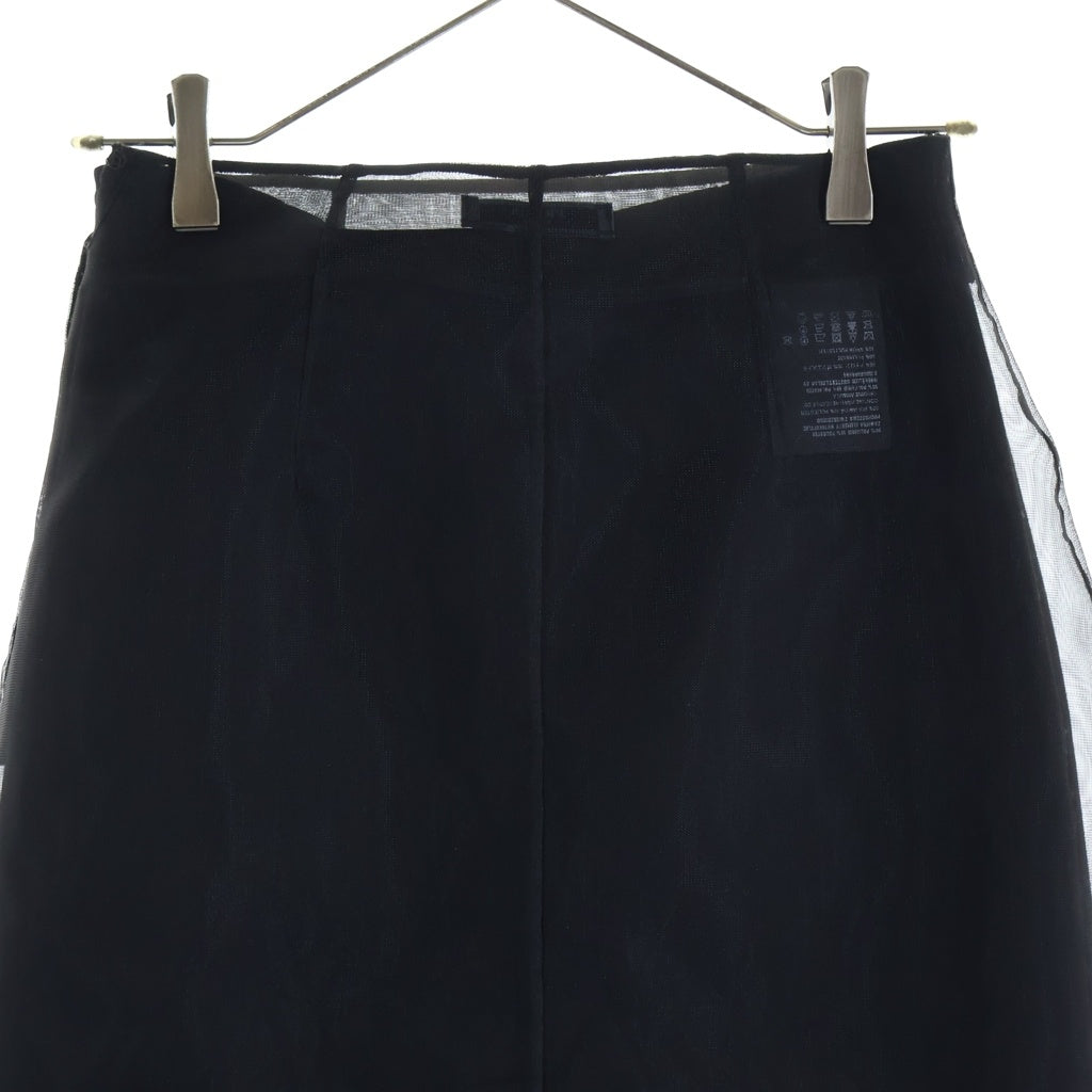 PRADA(プラダ) トライアングルロゴ シアーロングスカート ブラック P106J S000 132T レディース