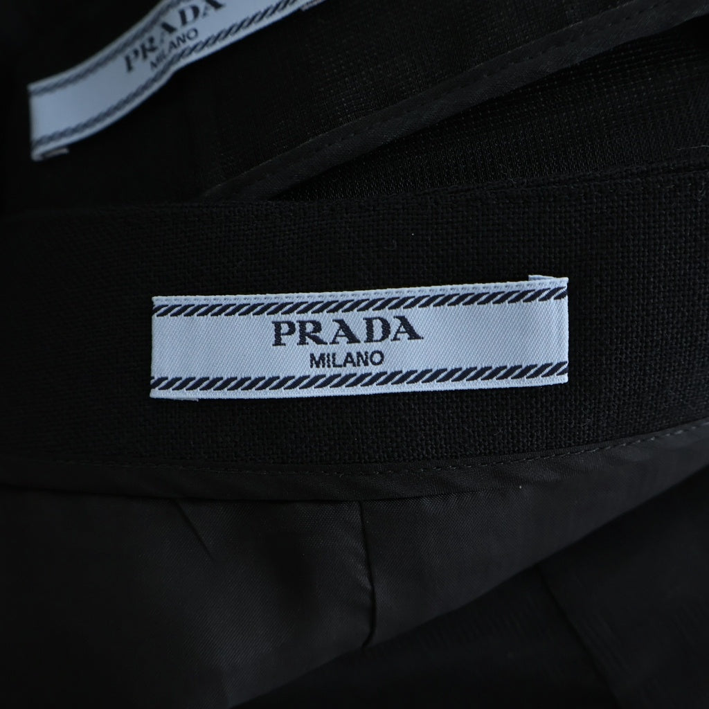 PRADA(プラダ) トライアングルロゴ シアーロングスカート ブラック P106J S000 132T レディース