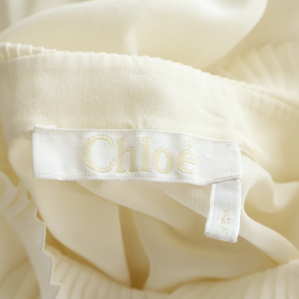 Chloe(クロエ) フリルデザイン 長袖シアーシャツ アイボリー CHC20SHT0900410734 レディース