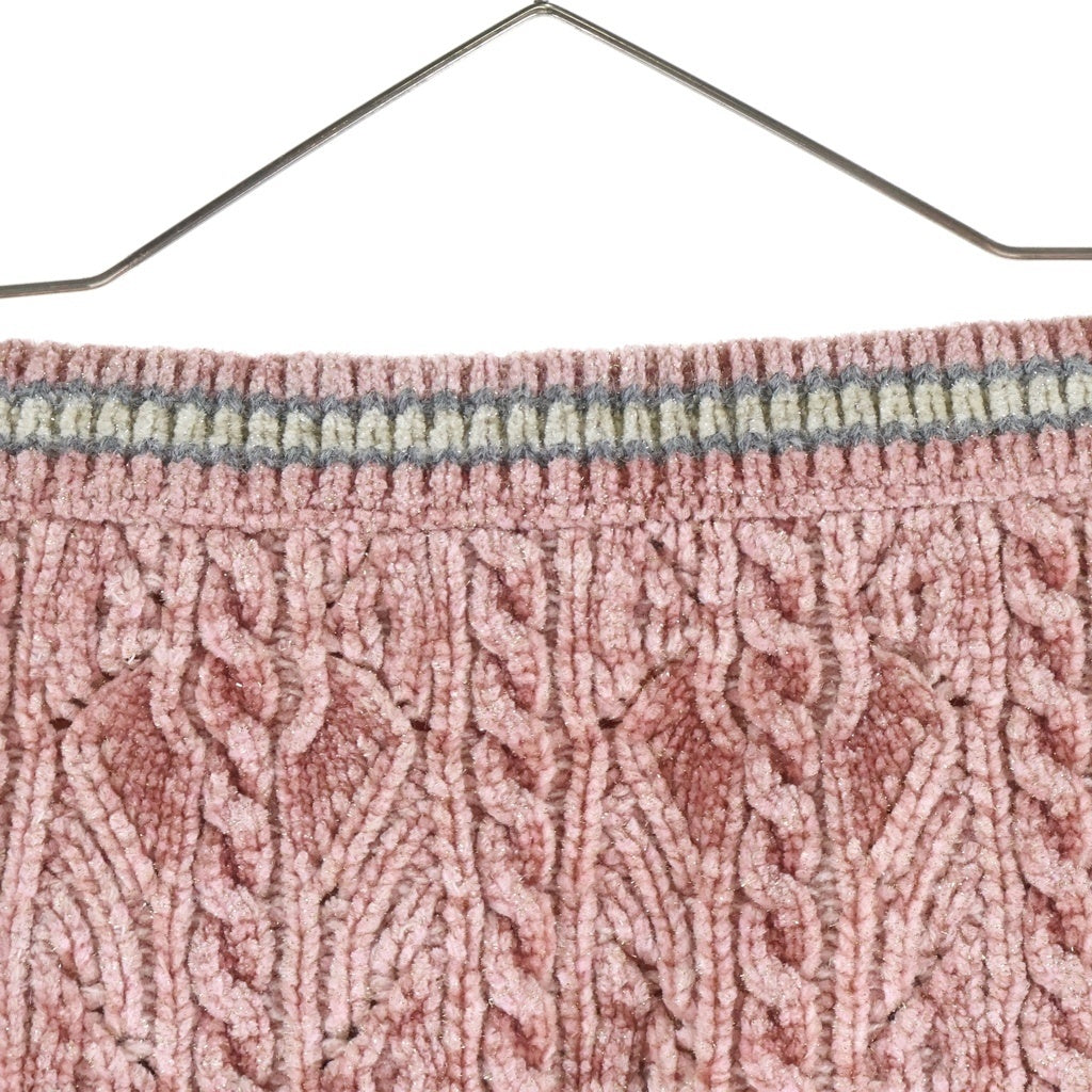 CHANEL(シャネル) 22AW ココマーク ケーブルニット スカート ピンク P73533K10528 レディース