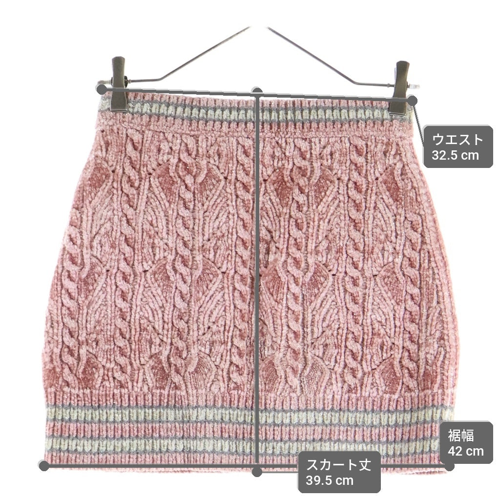 CHANEL(シャネル) 22AW ココマーク ケーブルニット スカート ピンク P73533K10528 レディース
