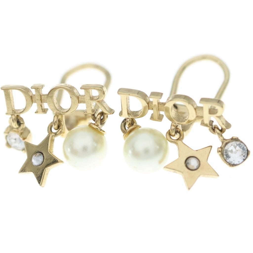Christian Dior(クリスチャンディオール) クリップイヤリング ディオレボリューションパール クリスタルGP ゴールド
