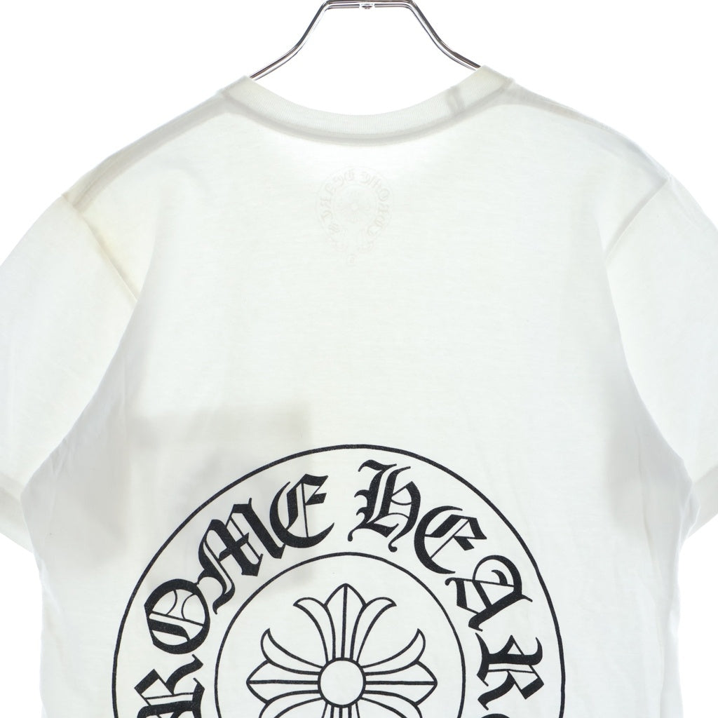 CHROME HEARTS(クロムハーツ) HONOLULU LIMITED BACK HOSESHOE TEE ホノルル限定 バックホースシュープリント クルーネック半袖カットソーTシャツ ホワイト