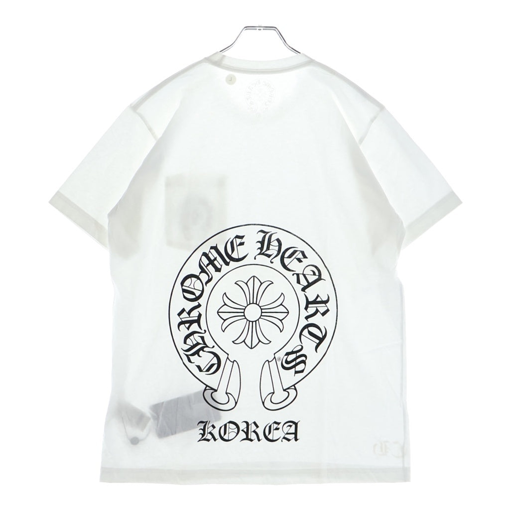 CHROME HEARTS(クロムハーツ) KOREA LIMITED BACK HOSESHOE TEE 韓国限定 バックホースシュープリント クルーネック半袖カットソーTシャツ ホワイト