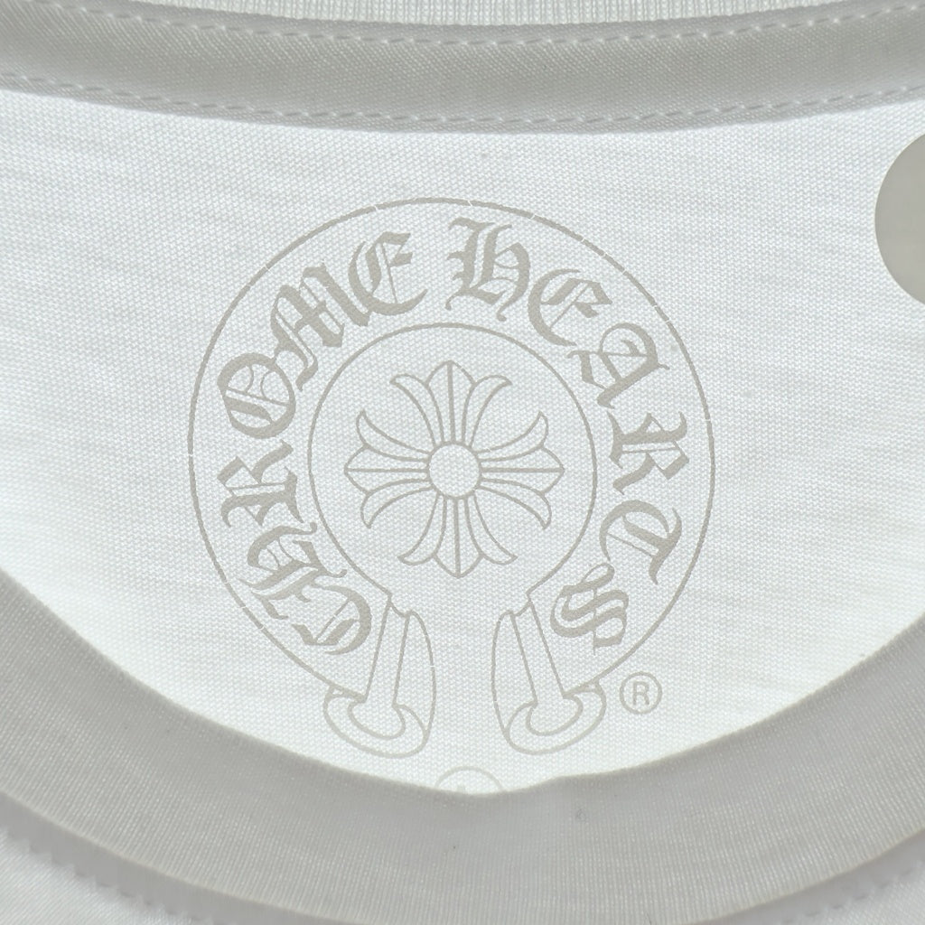 CHROME HEARTS(クロムハーツ) KOREA LIMITED BACK HOSESHOE TEE 韓国限定 バックホースシュープリント クルーネック半袖カットソーTシャツ ホワイト