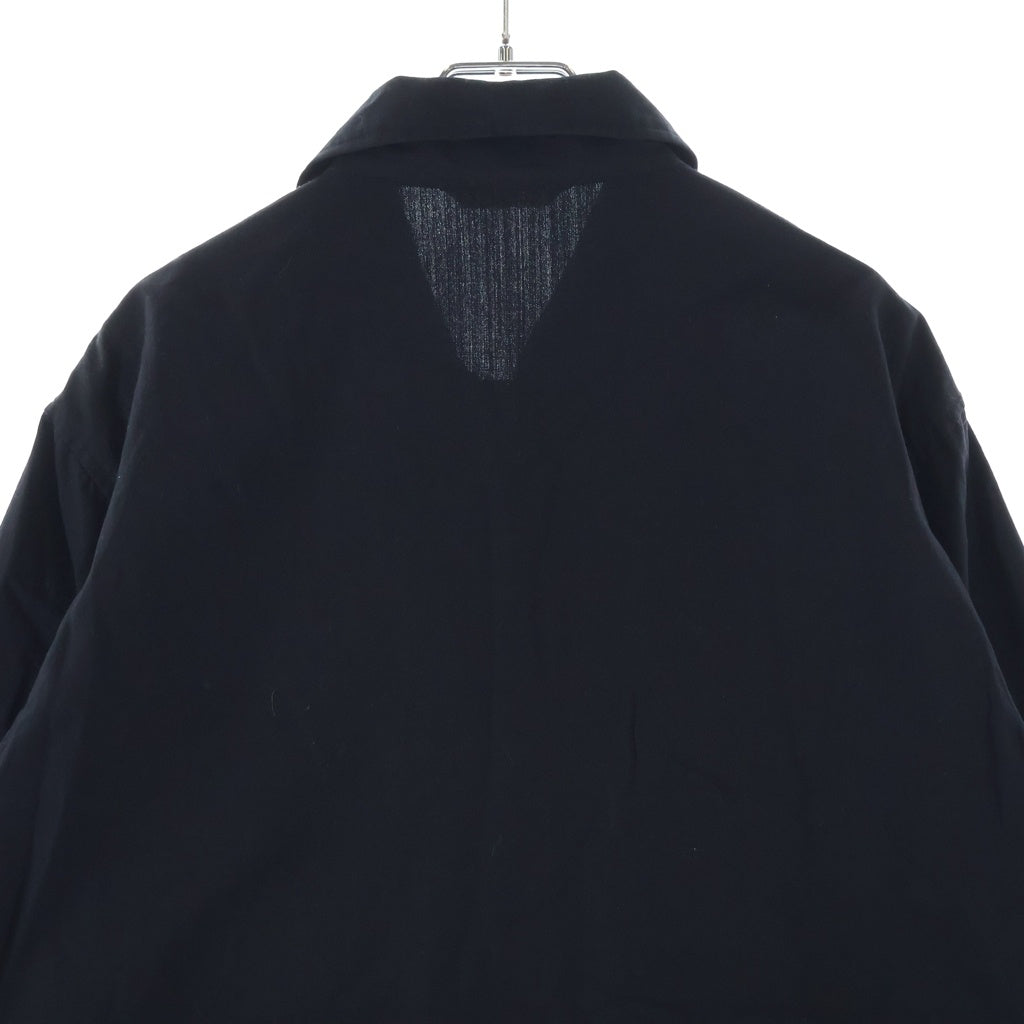 AURALEE(オーラリー) WOOL HERRINGBONE OVER SHIRT ウール ヘリンボーン オーバー 長袖シャツ ブラック A25SB01CH