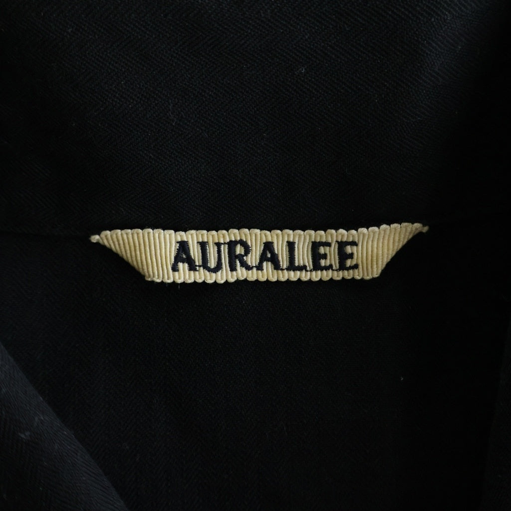 AURALEE(オーラリー) WOOL HERRINGBONE OVER SHIRT ウール ヘリンボーン オーバー 長袖シャツ ブラック A25SB01CH
