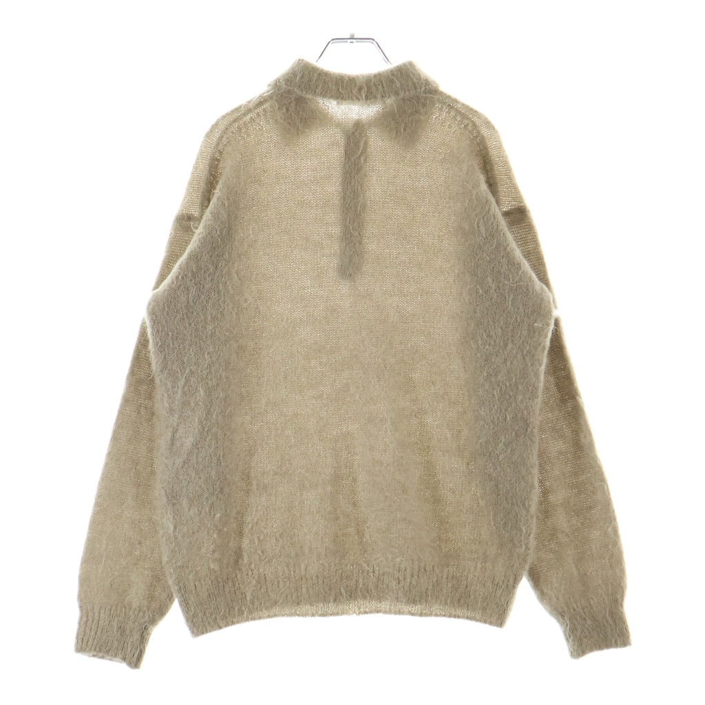 AURALEE(オーラリー) 24AW BRUSHED SUPER KID MOHAIR KNIT POLO ブラッシュドスーパーキッドモヘア ニットポロシャツ ベージュ A24AP02KM