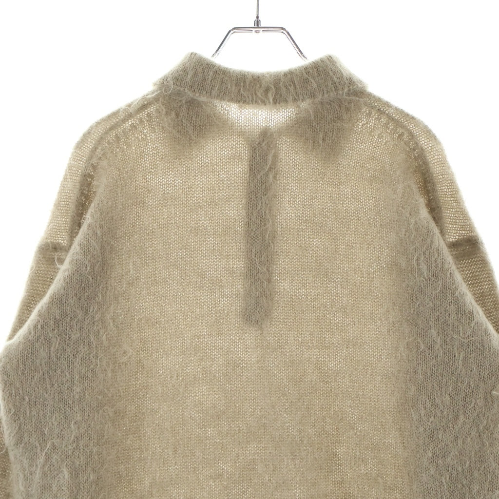 AURALEE(オーラリー) 24AW BRUSHED SUPER KID MOHAIR KNIT POLO ブラッシュドスーパーキッドモヘア ニットポロシャツ ベージュ A24AP02KM