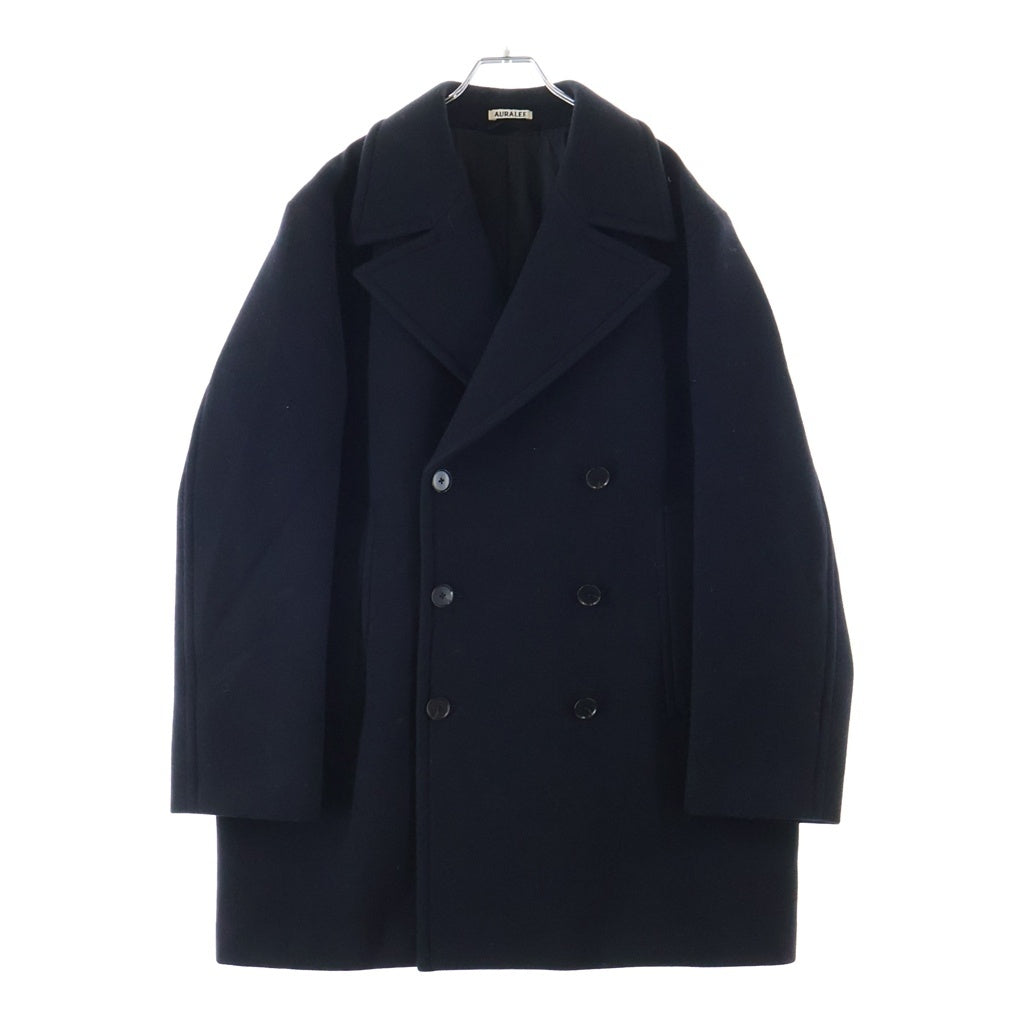 AURALEE(オーラリー) 24AW SPONGE WOOL MELTON P-COAT スポンジウール メルトン ピーコート ブラック A24AC02SB