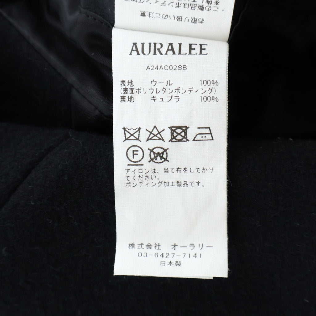 AURALEE(オーラリー) 24AW SPONGE WOOL MELTON P-COAT スポンジウール メルトン ピーコート ブラック A24AC02SB