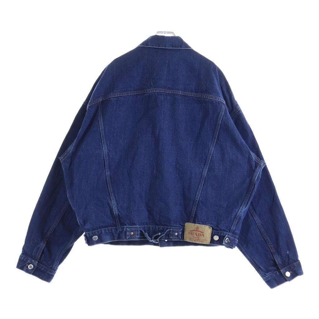 PRADA(プラダ) トライアングルロゴプレート ボタンアップ デニムジャケット インディゴ GEB257 SAAO 15C7