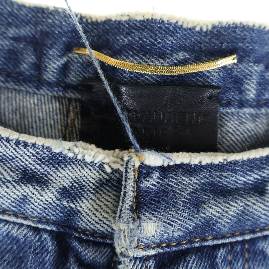 SAINT LAURENT PARIS(サンローランパリ) ウォッシュド加工 ボタンフライ スキニーデニムパンツ インディゴ 428023 Y373L レディース